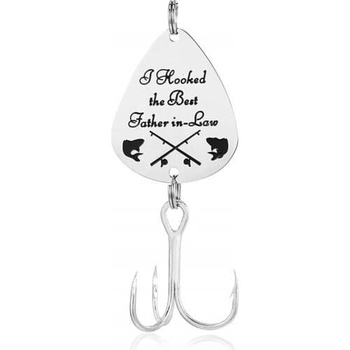 " I Hooked The Best Father In-law " Charms Fishing Lure Gifts Wedding Fishing Lure Father In-law Gift Mens Gift Grandpa Parent