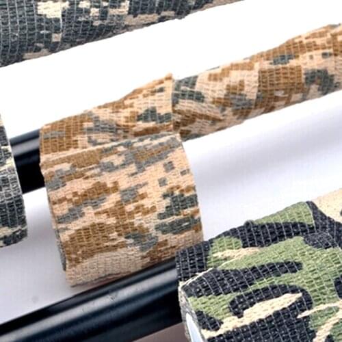 H1007 Outdoor 4.5 meters self - adhesive retractable non - woven outdoor camouflage tape hunting hunting camouflage tape