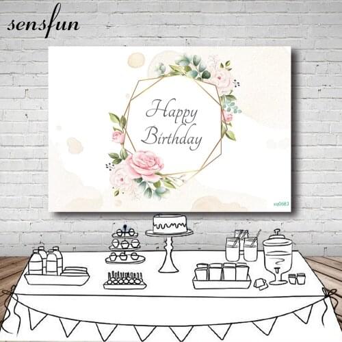Sensfun Ivory Flowers Frame Backdrops For Photo Studio Girl Lady Woman Birthday Wedding Party Photography Backgrounds Custom