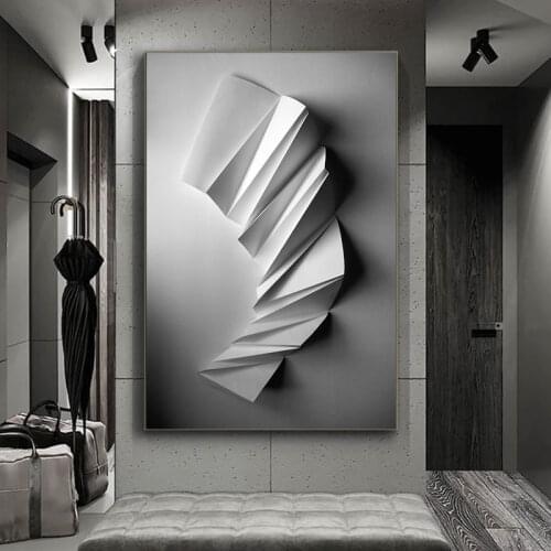 Nordic Black White Geometry space art Canvas Painting wall art posters Abstract line Prints Pictures Morden Living Room Decor