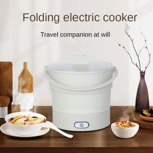 Folding Silicone Electric Boiling Pot Travel Portable Household Chafing Dish Steamer Kettle