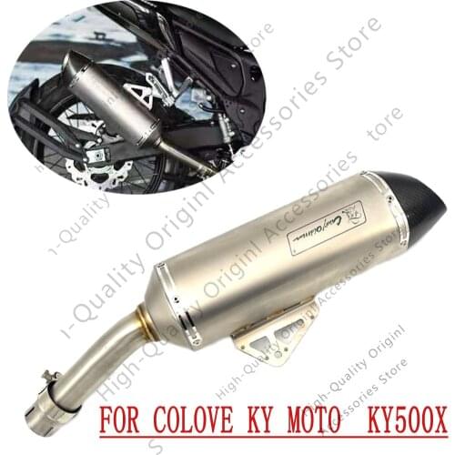 For Colove KYMOTO KY500X KY 500X 500 X Turbo Exhaust Down Pipe Moto Silencer With Muffler