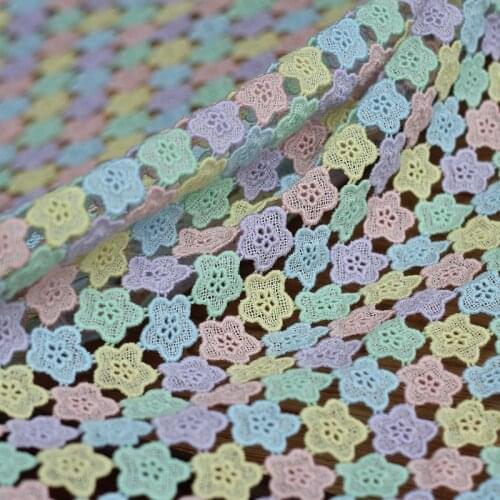 High quality Cotton embroidery Wedding Lace Fabric Dress Coat Fabric Venice Lace Hollowed Out Lace trim 49.2Inches Wide 1Yard