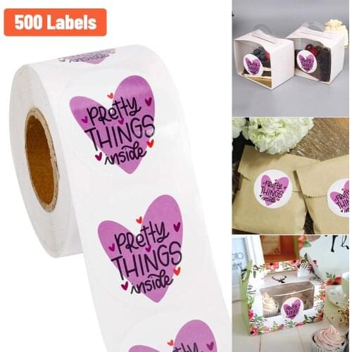1.5 Inch Stickers Round Heart Thank You Stickers Thanks for Shopping Small Shop Local Handmade Waterproof Labels 40P