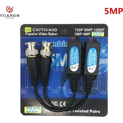 10 Pairs 5MP CCTV Passive Twisted Video Balun Transceiver Male BNC to CAT5 RJ45 UTP For AHD DVR Security Camera System