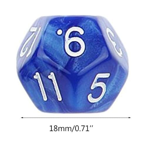 10pcs 12 Sided Dice D12 Polyhedral Dice Family Party D&D RPG Board Game Accessories Pub Club Game Acrylic Dice