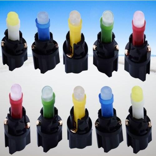 10PCS Car Interior LED Dashboard Light Bulb T5 W1.2W W2X2.6d 27 74 85 18 COB LED Auto Instrument Cluster Lamp With Holder Socket