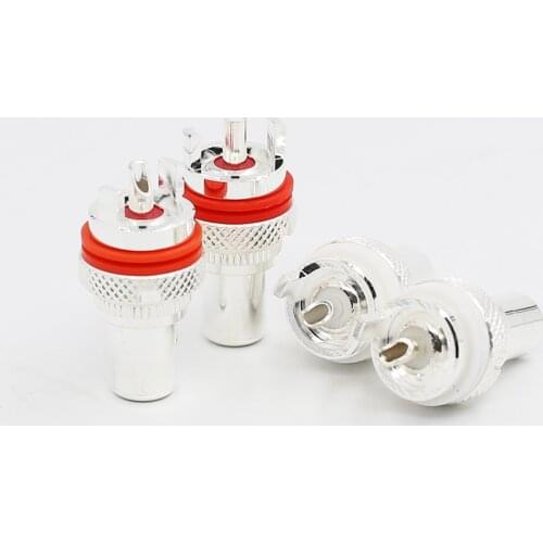 8PCS Hifi Audio Silver Plated RCA Female Socket Phono Chassis HIFI AMP