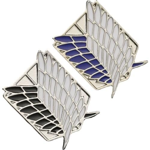 Attack on Titan Brooch Pin Anime Metal Pins Wings of Liberty Shingeki No Kyo Scout Regiment Legion Eren Badge Cosplay Accessorie