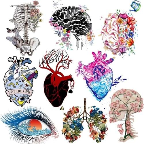 Colorful Heart Patch Iron On Patches For Clothing Thermoadhesive Patches on clothes DIY T-shirt Heat Transfers Van Gogh Stickers