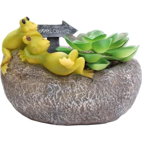 Resin Succulent Planter Mini Flower Pots Indoor Desktop Decor Creative Gifts Succulent Flowerpot Resin Process Ornaments