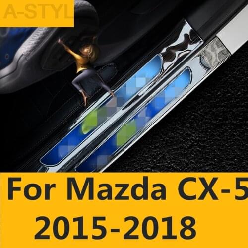 For Mazda CX-5 CX5 CX 5 2015-2018 stainless steel welcome pedal refires door sill strip parts Car accessories