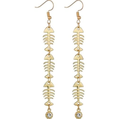 Geometric Long Metal Tassel Drop Earrings for Women Statement Heart Flower Round Owl Gold Color Dangle Earrings Wedding Jewelry