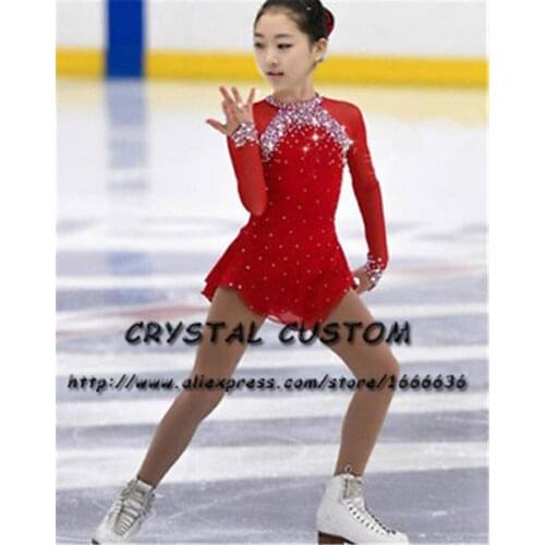 Crystal Custom Figure Skating Dress Girls New Brand Ice Skating Clothes For Competition DR4665