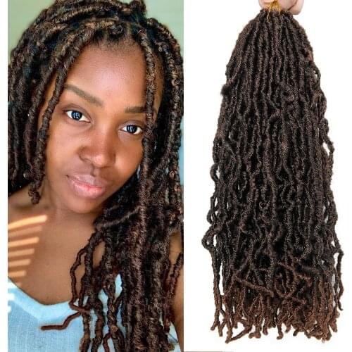 Curly Locs Crochet Hair 18Inch Goddess Faux Locs Braiding Hair Natural Wavy Dreadlocks Synthetic Hair Extensions Hair Braids