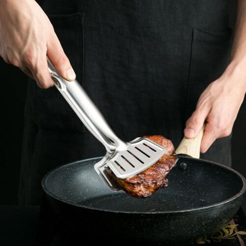 Stainless Steel Frying Shovel Filter Oil Clip Home Multi-function Steak Shovel Omelette Fried Fish Shovel