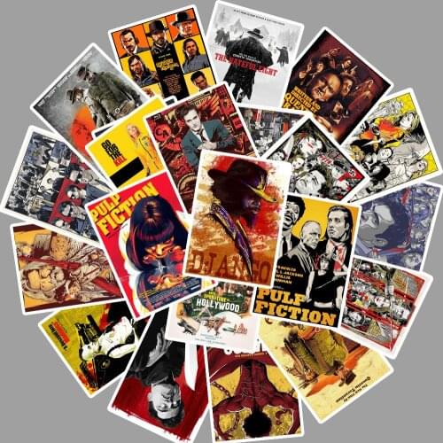 24Pcs Quentin Tarantino Movie Pulp Fiction/kill Bill Stickers for DIY Laptop Luggage Refrigerator Decor Waterproof Toy Sticker