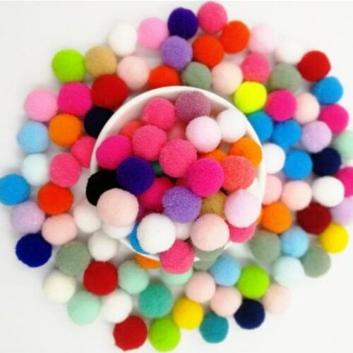 Wholesale Multi Size Colorful Pompoms DIY Dolls Garment Handmade Material Soft Fluffy Pom Poms Ball For DIY Kids Toy Accessories
