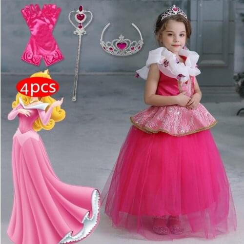 Princess Beauty Role-play Clothes Little Girls Birthday Outfits Carnival Princess Cosplay Dress Halloween Costume For Kids Girls