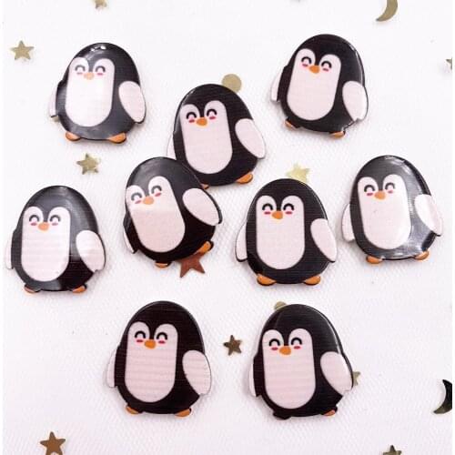 Lovely Colorful Penguin Flatback Plastic Sheet Miniature Pattern Applique Christmas DIY Scrapbook Home Decor Crafts OF962