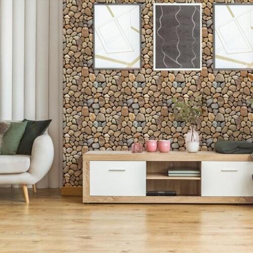 Cobblestone creative 3D stereo wall stickers self-adhesive TV background wall paper wallpaper wall decoration bathroom