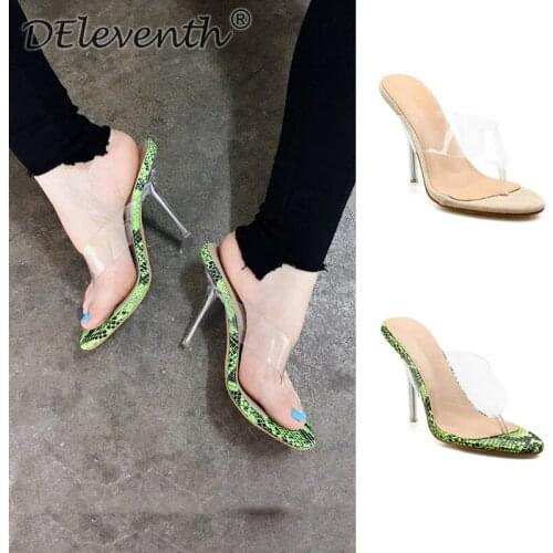 Transparent PVC Sandals Women women sandals Round Toe 12CM Thin Heels High heels sandalias mujer 2020 women shoes size 35-42