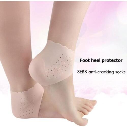 1 Pair Silicone Heel Socks SEBS Moisturizing Gel Heel Sock Cracked Skin Care Protector Massager Foot Care Protect Cover