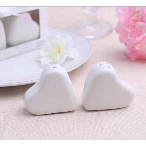 A Dash of Love Ceramic Heart Salt Pepper Shakers 200pcs=100SET/Lot wedding favor party birthday gift children guest gift present