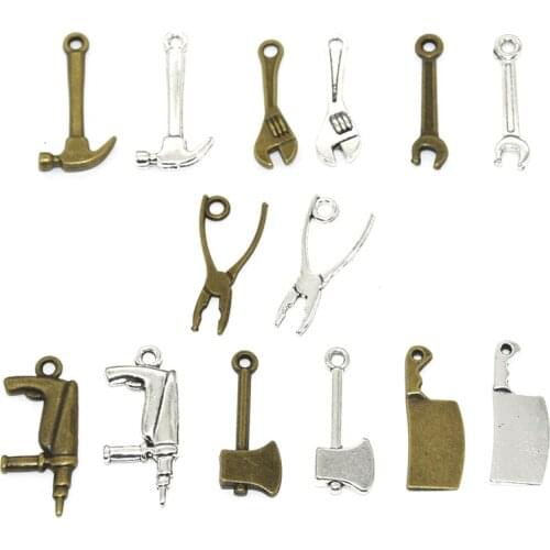 20pcs Two Color Axe Ax Charms Alloy Metal Hatchet Pendants For DIY Handmade Jewelry Accessories Making 25*10mm