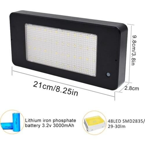 48 LED Solar Light IP65 Waterproof 800lm Outdoor Security Wireless Solar Lamp with Motion Sensor for Garden Fence Patio Yard