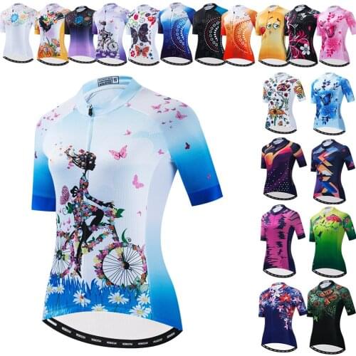 Weimostar Cycling Jersey Women Blue Short Sleeve Quick Dry Bike mtb Jersey Ciclismo Breathable Cycling Shirt Bicycle Jersey