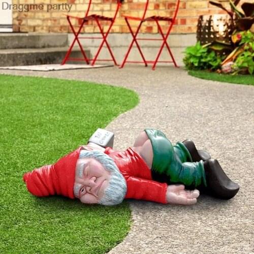 Funny Resin Figurines Naughty Outdoor Garden Gnome Garden Decoration Statue Gnome Decoration Villa Home Figurines Decoartion