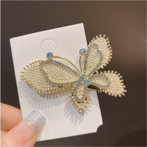 Women New super flashing buling butterfly hairpin plate hairpins