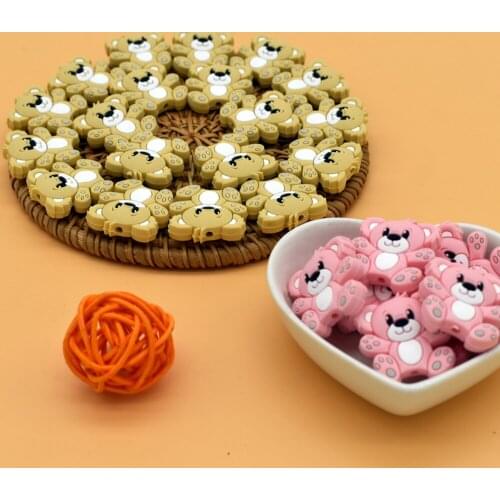 10pcs Silicone Teether Beads Koala Baby Toys Food Grade Silicone Newborn Teething Beads DIY Pacifier Holder Infant Teether Toys