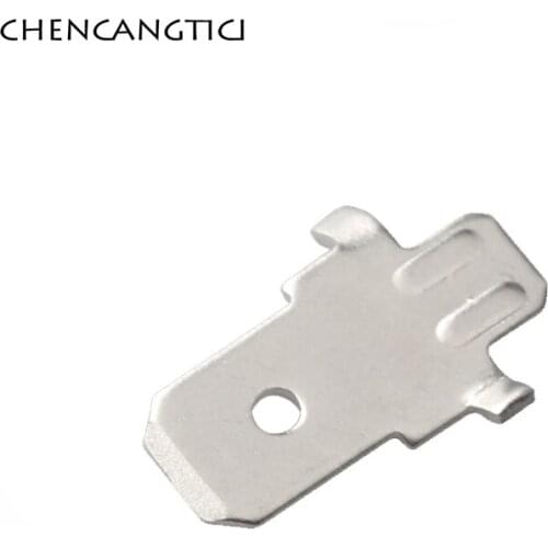 100 Pcs Single-Foot Circuit Board Inserts PCB Splice Terminal Pin Plate Solder Pads Welding 6.3 MM Crimp Terminals DJ6112-6.3