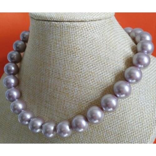 12mm natural freshwaters lavender pearl necklace 18inch 925silver