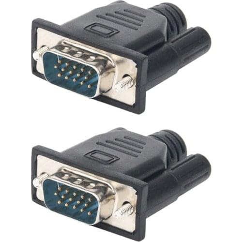 2PCS VGA Virtual Display Adapter Male Dummy Plug EDID Headless Ghost Emulator Lock Plate VGA Video Card Spoofer