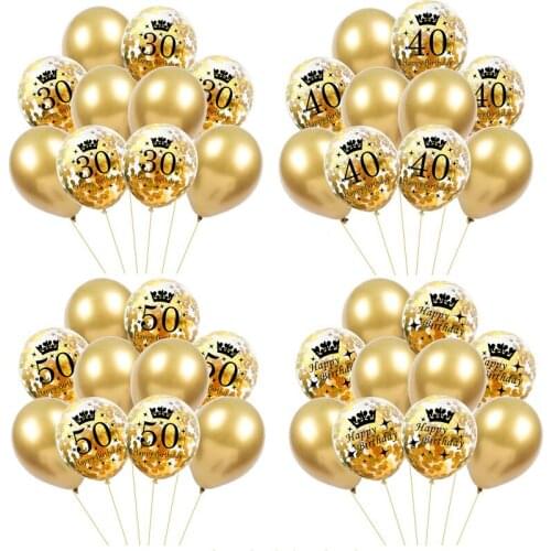30 40 50 60 Years Anniversary Birthday Party Confetti Balloons 30th 50th Ballon Birthday Party Decorations Adult Party Supplies