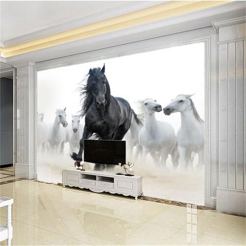 Custom 3d Mural Wallpaper European Style Eight Horse Figure TV Background Bound Wall Painting Wallpaper