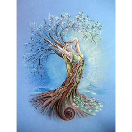 5D Diy Diamond Painting Mosaic Art Needlework Cartoon woman tree Picture Of Rhinestone Cross Stitch Square Diamond Embroidery