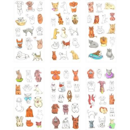6PCS New Cute My Family Pet Children Stationery Stickers For DIY Albums Scrapbooking Diary Decoration Cartoon Depicting