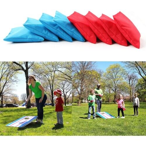 8PCS 10x10cm Cornhole Bean Bags Set Corn Filled Cornhole Cloth Bags Training Equipment For Outdoors Corn Hole Throwing Game