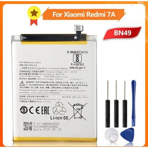 Xiao Mi Xiaomi Mi BN49 Phone Battery For Xiao mi Xiaomi Redmi 7A BN49 4000mAh Original Replacement Battery + Tool