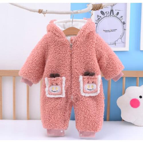 Infant winter thick cotton-padded clothes with outer crotch closure BOYS GIRLS baby romper warm romper thick outing clothes