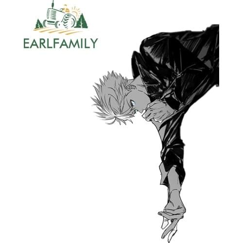 EARLFAMILY 13cm x 7.7cm Jujutsu Kaisen Anime Car Stickers and Decals Window Door Bumper Motorcycle Laptop Windshield Decoration