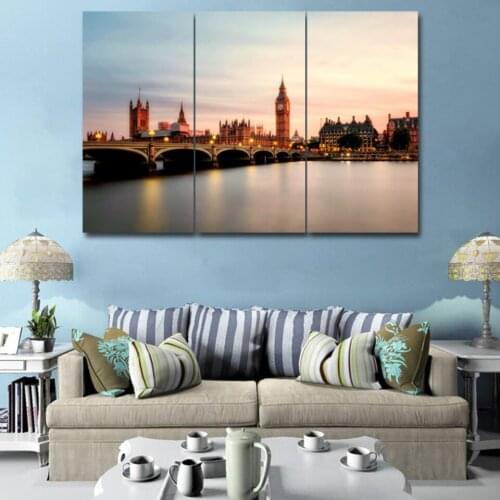 European Architecture 3 pcs HD Canvas Painting Modern Home Decoration Living Room Canvas Print Painting Wall Decor Picture