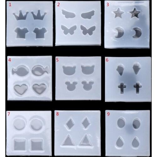 Christmas Silicone Mold Jewelry Mold Round Oval Square Shape DIY Stud Earring Epoxy Resin Mold Jewelry Making Pendant DIY Craft