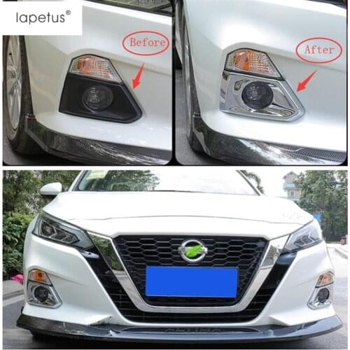 Lapetus ABS Chrome Accessories For Nissan Teana / Altima 2019 2020 Car Front Face Fog Lights Lamp Frame Molding Cover Kit Trim