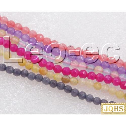 JQHS Round Faceted roseo lavender yellow gray blue jades Labradorite Loose Beads Strand 15" V1191