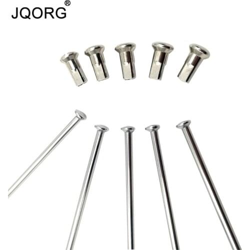 JQORG Diameter 3.7mm Straight Pull Motorcycle Spokes 20 Pieces Spokes And 20 Pieces Brass Nipples For One Lot Motocross Spokes